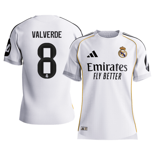 VALVERDE #8 Men's Real Madrid 2025/26 Player Version Home Soccer Jersey - Slim Fit [PREMIUM]