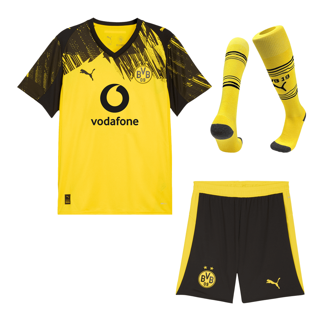 Men's Borussia Dortmund 2025/26 Home Soccer Jersey Full Kit