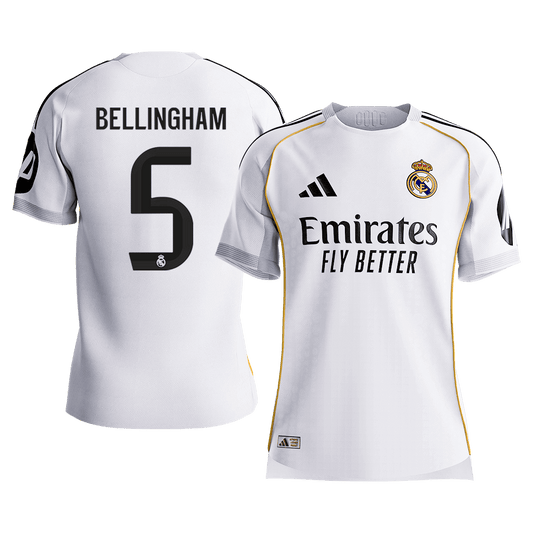 BELLINGHAM #5 Men's Real Madrid 2025/26 Player Version Home Soccer Jersey - Slim Fit [PREMIUM]