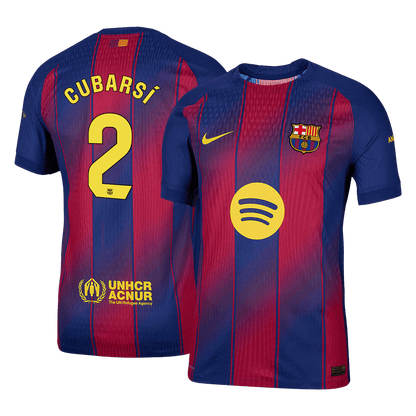 CUBARSÍ #2 Men's Barcelona 2025/26 Player Version Home Soccer Jersey - Slim Fit