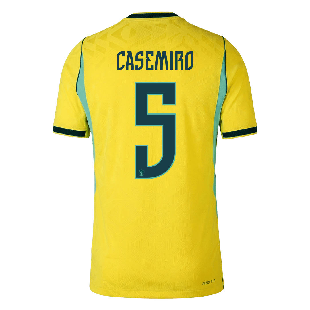 CASEMIRO #5 Men's Brazil World Cup 2026 Player Version Home Soccer Jersey - Slim Fit