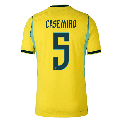 CASEMIRO #5 Men's Brazil World Cup 2026 Player Version Home Soccer Jersey - Slim Fit