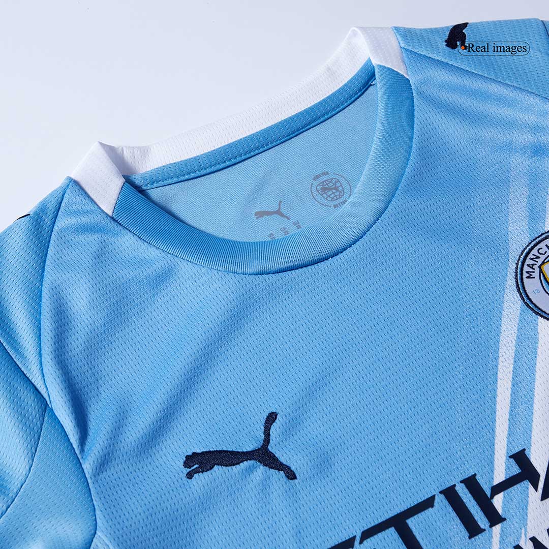 Kid's Manchester City 2025/26 Home Soccer Jersey Full Kit