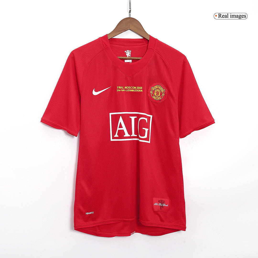 Retro SCHOLES #18 Men's Manchester United UCL Final 2007/08 Home Soccer Jersey