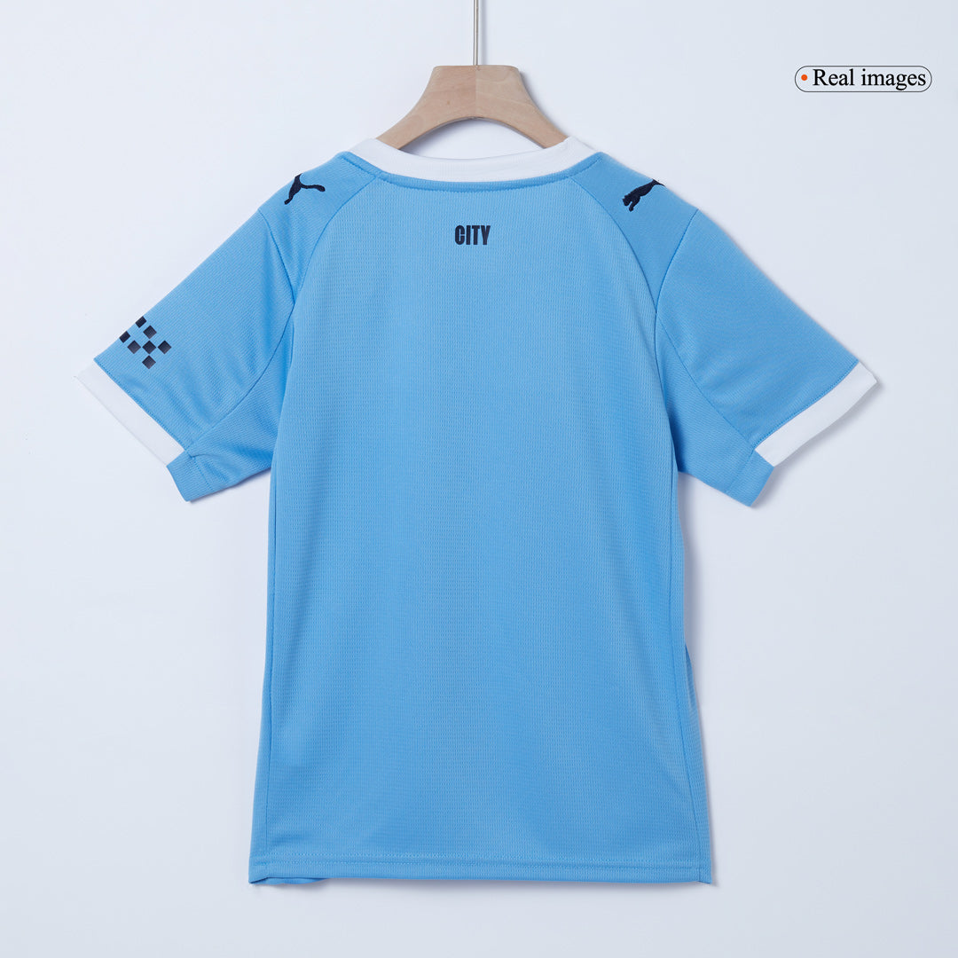 Kid's Manchester City 2025/26 Home Soccer Jersey Kit