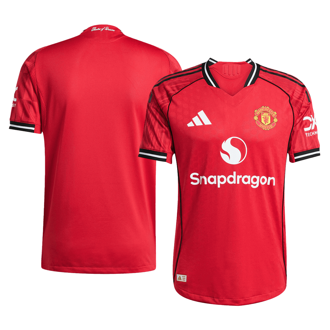 Men's Manchester United 2025/26 Player Version Home Soccer Jersey - Slim Fit