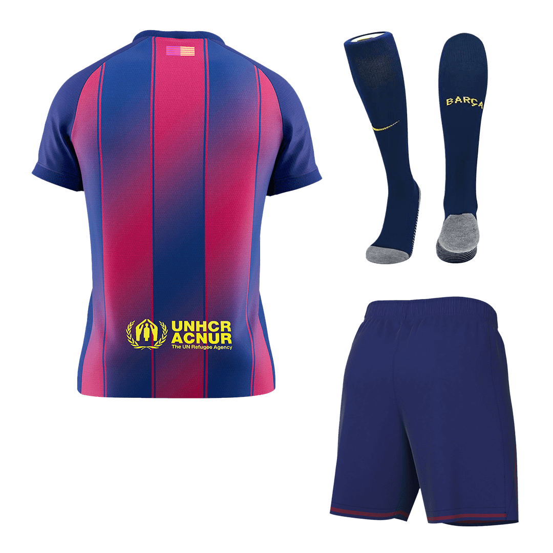 Men's Barcelona 2025/26 Home Soccer Jersey Full Kit [PREMIUM]
