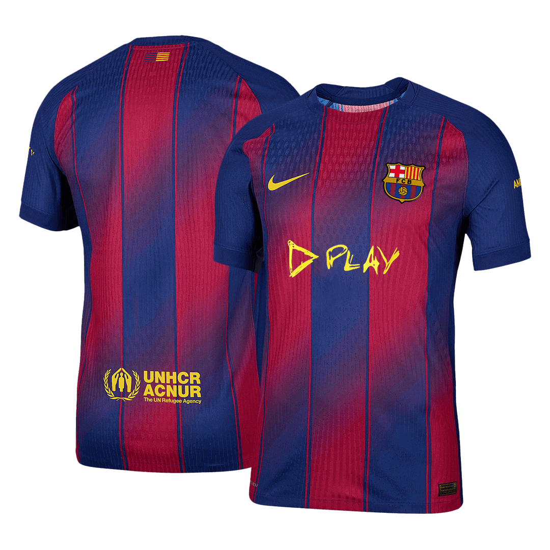 Men's Barcelona 2025/26 Player Version Home Soccer Jersey - Slim Fit