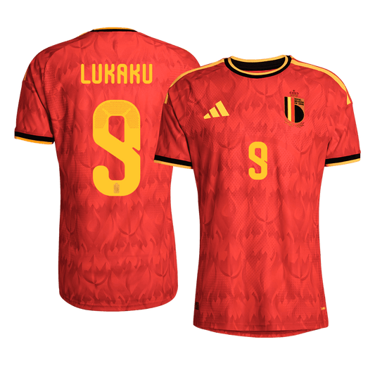 LUKAKU #9 Men's Belgium World Cup 2026 Player Version Home Soccer Jersey - Slim Fit