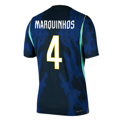 MARQUINHOS #4 Men's Brazil World Cup 2026 Player Version Away Soccer Jersey - Slim Fit