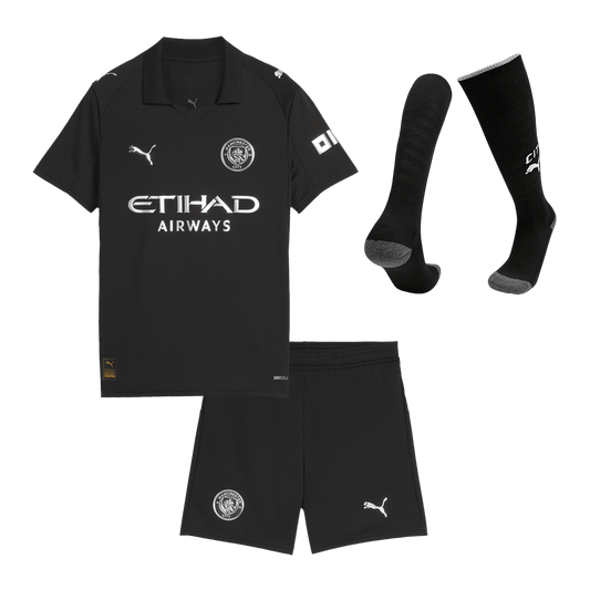 Kid's Manchester City 2025/26 Away Soccer Jersey Full Kit