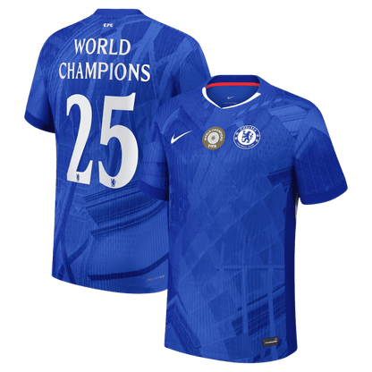 WORLD CHAMPIONS #25 Men's Chelsea 2025/26 Player Version Home Soccer Jersey - Slim Fit
