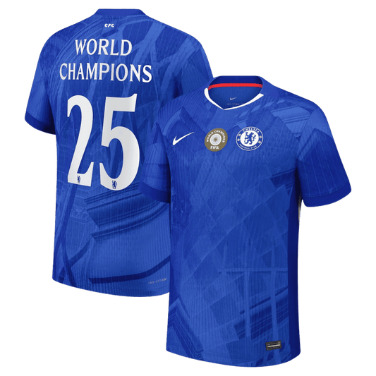 WORLD CHAMPIONS #25 Men's Chelsea 2025/26 Player Version Home Soccer Jersey - Slim Fit