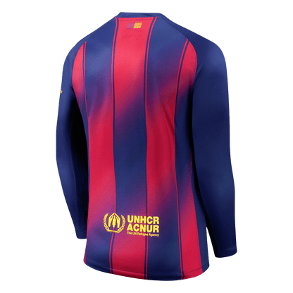 Men's Barcelona 2025/26 Home Long Sleeve Soccer Jersey