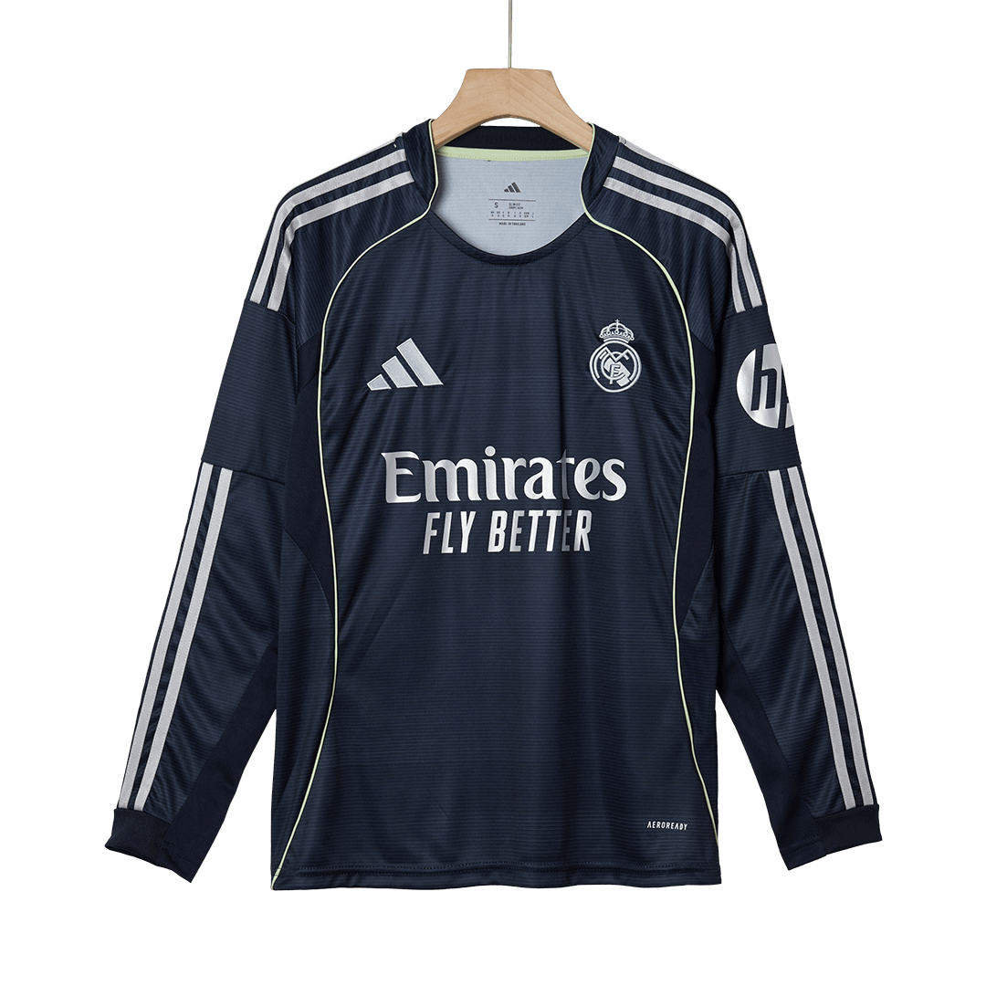 Men's Real Madrid 2025/26 Away Long Sleeve Soccer Jersey