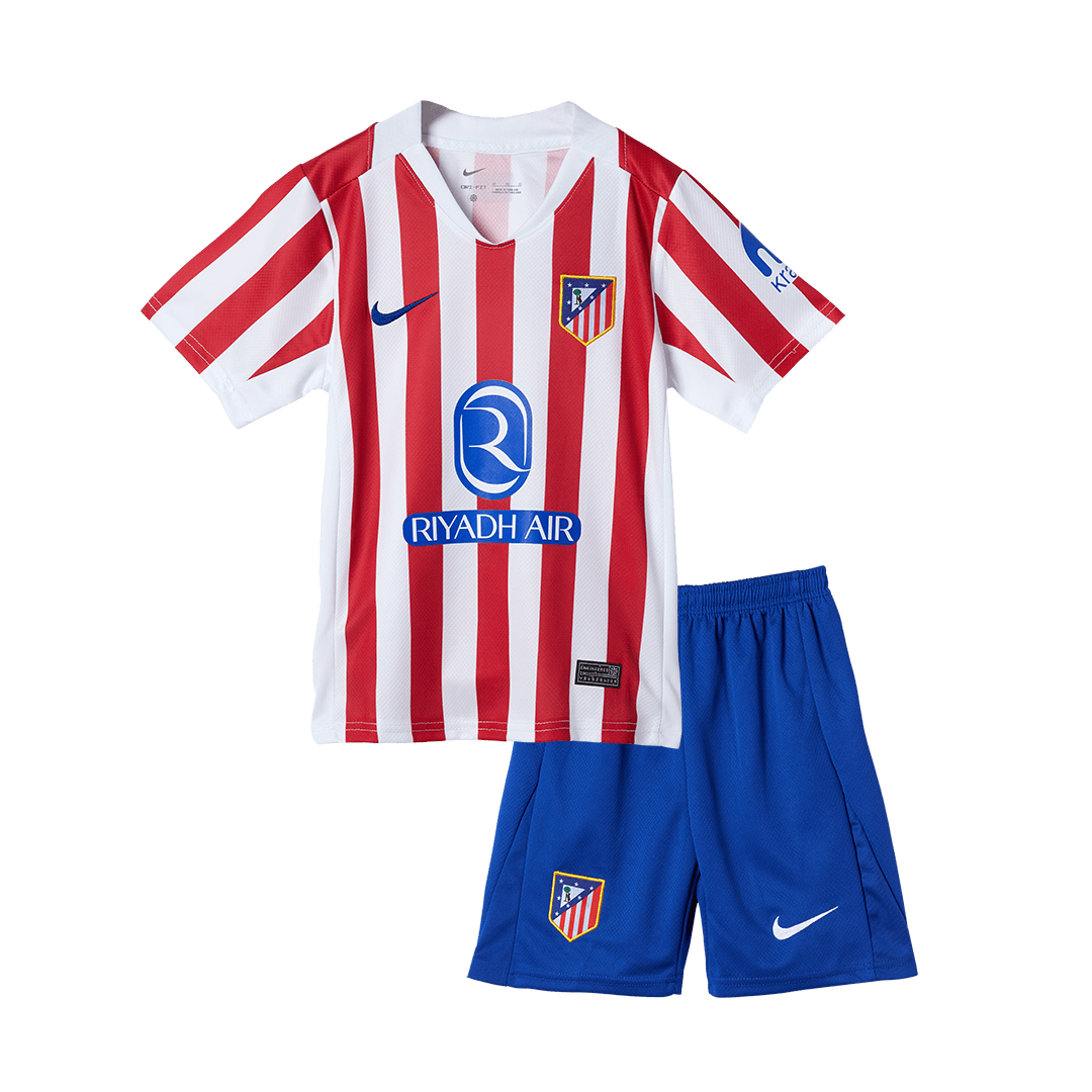 Kid's Atletico Madrid 2025/26 Home Soccer Jersey Kit