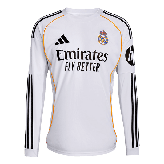 Men's Real Madrid 2025/26 Home Long Sleeve Soccer Jersey