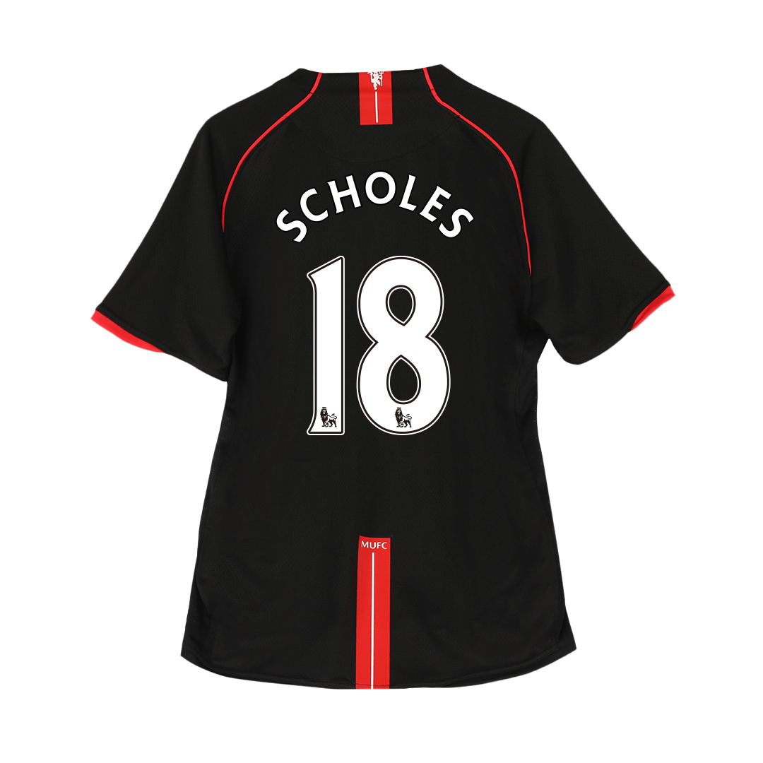 Retro SCHOLES #18 Men's Manchester United 2007/08 Away Soccer Jersey