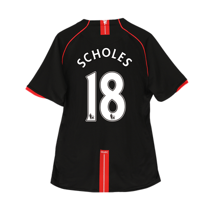 Retro SCHOLES #18 Men's Manchester United 2007/08 Away Soccer Jersey