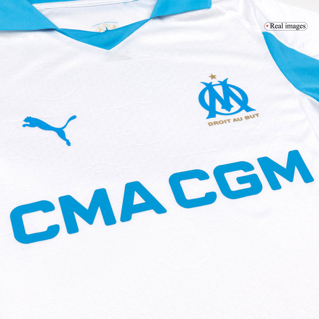 Men's Marseille 2025/26 Player Version Home Soccer Jersey - Slim Fit