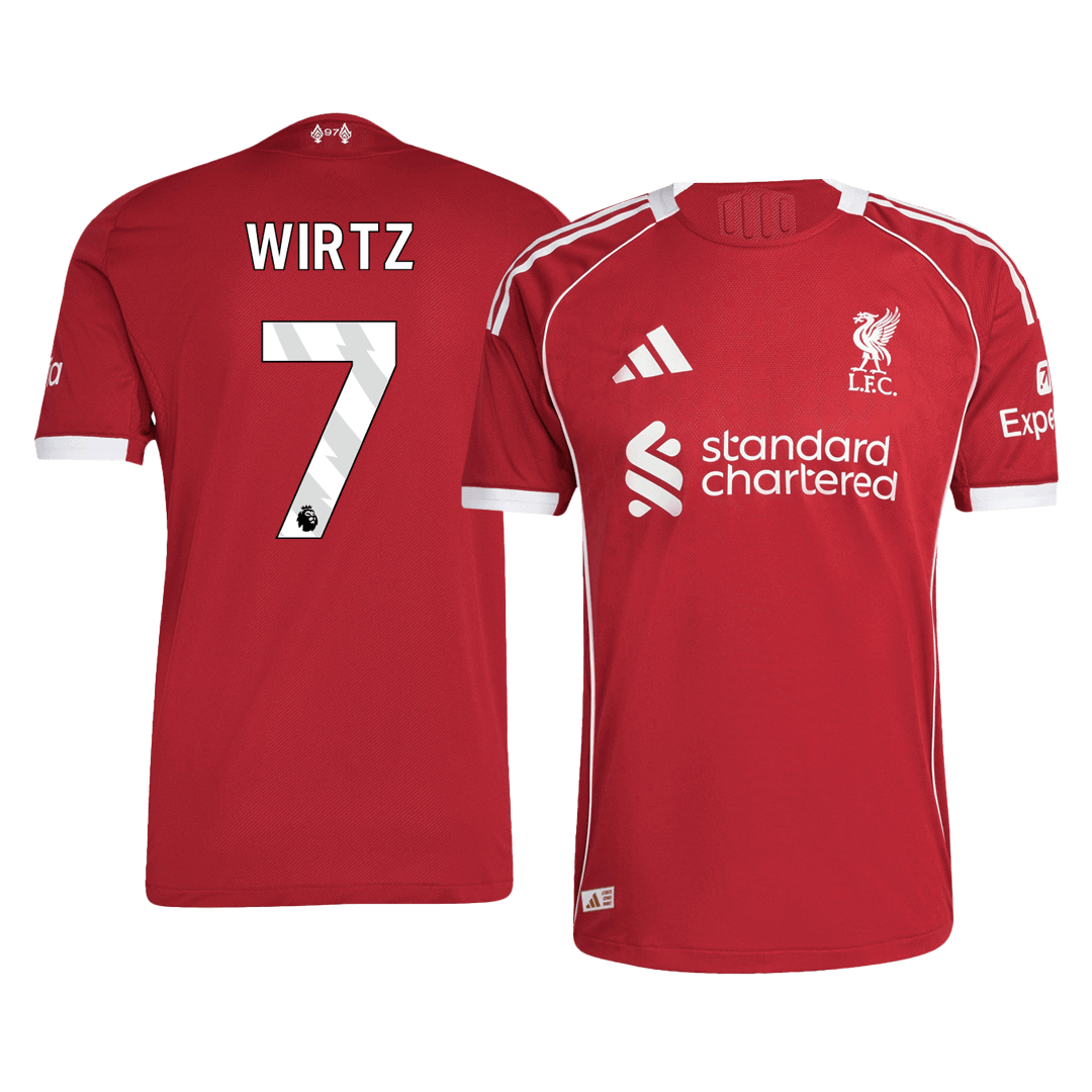 WIRTZ #7 Men's Liverpool 2025/26 Player Version Home Soccer Jersey - Slim Fit