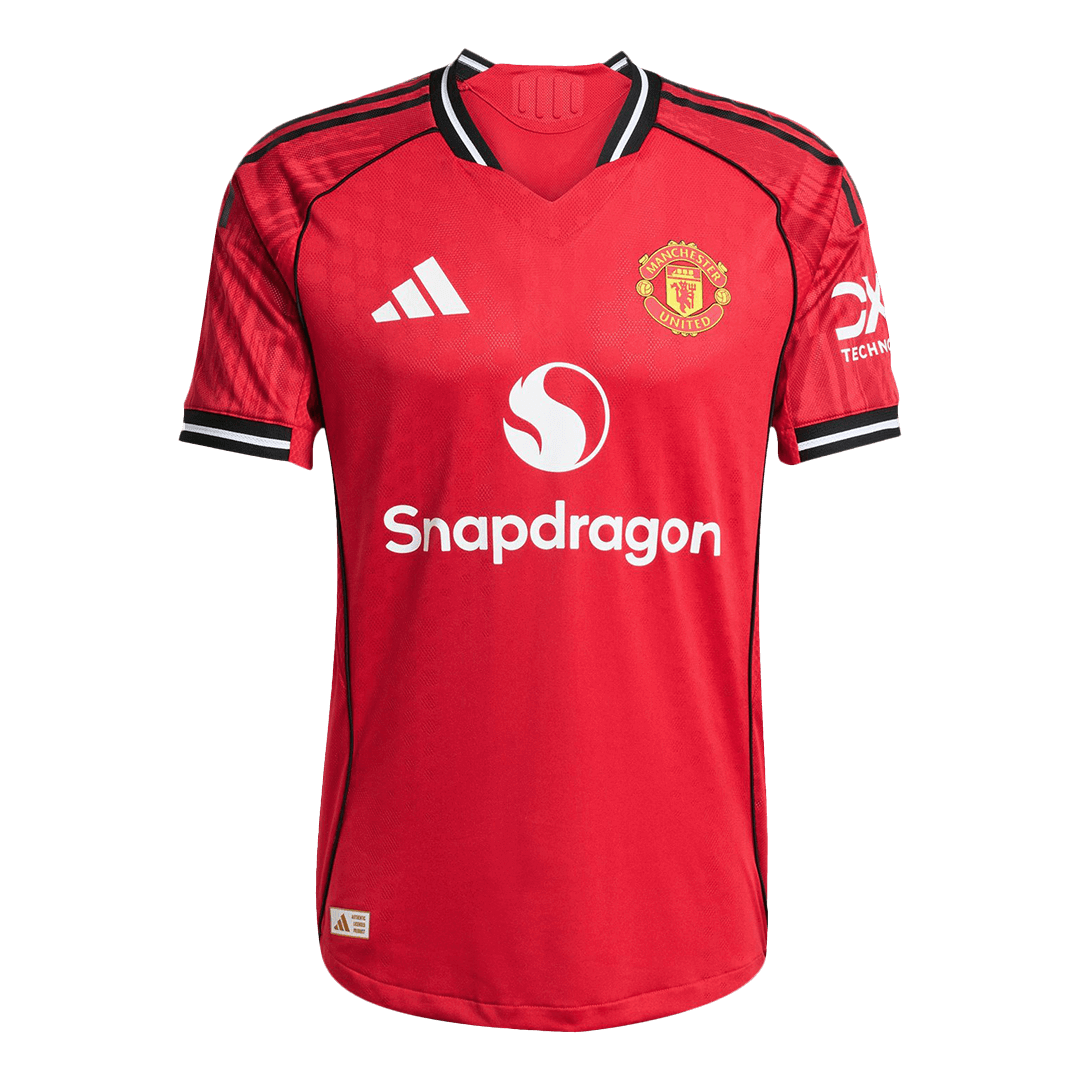 Men's Manchester United 2025/26 Player Version Home Soccer Jersey - Slim Fit