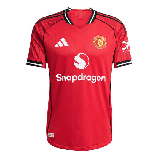 Men's Manchester United 2025/26 Player Version Home Soccer Jersey - Slim Fit