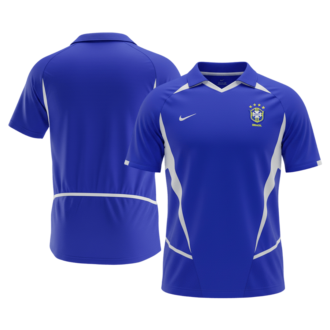 Retro Men's Brazil 2002 Away Soccer Jersey