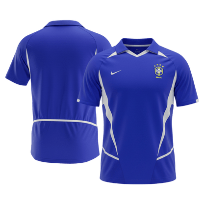 Retro Men's Brazil 2002 Away Soccer Jersey