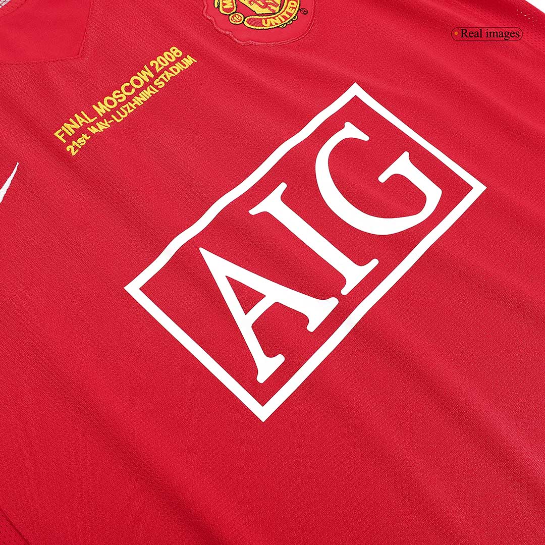Retro SCHOLES #18 Men's Manchester United UCL Final 2007/08 Home Soccer Jersey