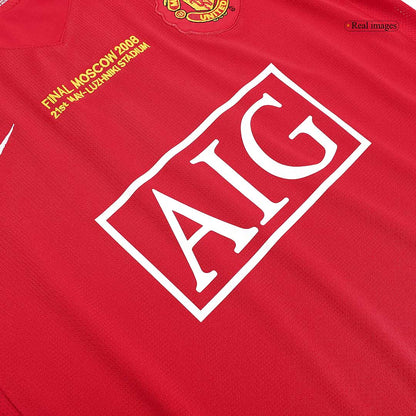 Retro SCHOLES #18 Men's Manchester United UCL Final 2007/08 Home Soccer Jersey