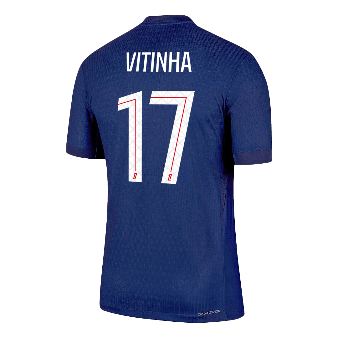 VITINHA #17 Men's PSG 2025/26 Player Version Home Soccer Jersey - Slim Fit