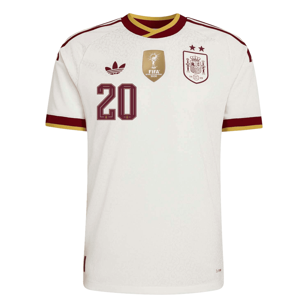 PEDRI #20 Men's Spain World Cup 2026 Player Version Champion Edition Away Soccer Jersey