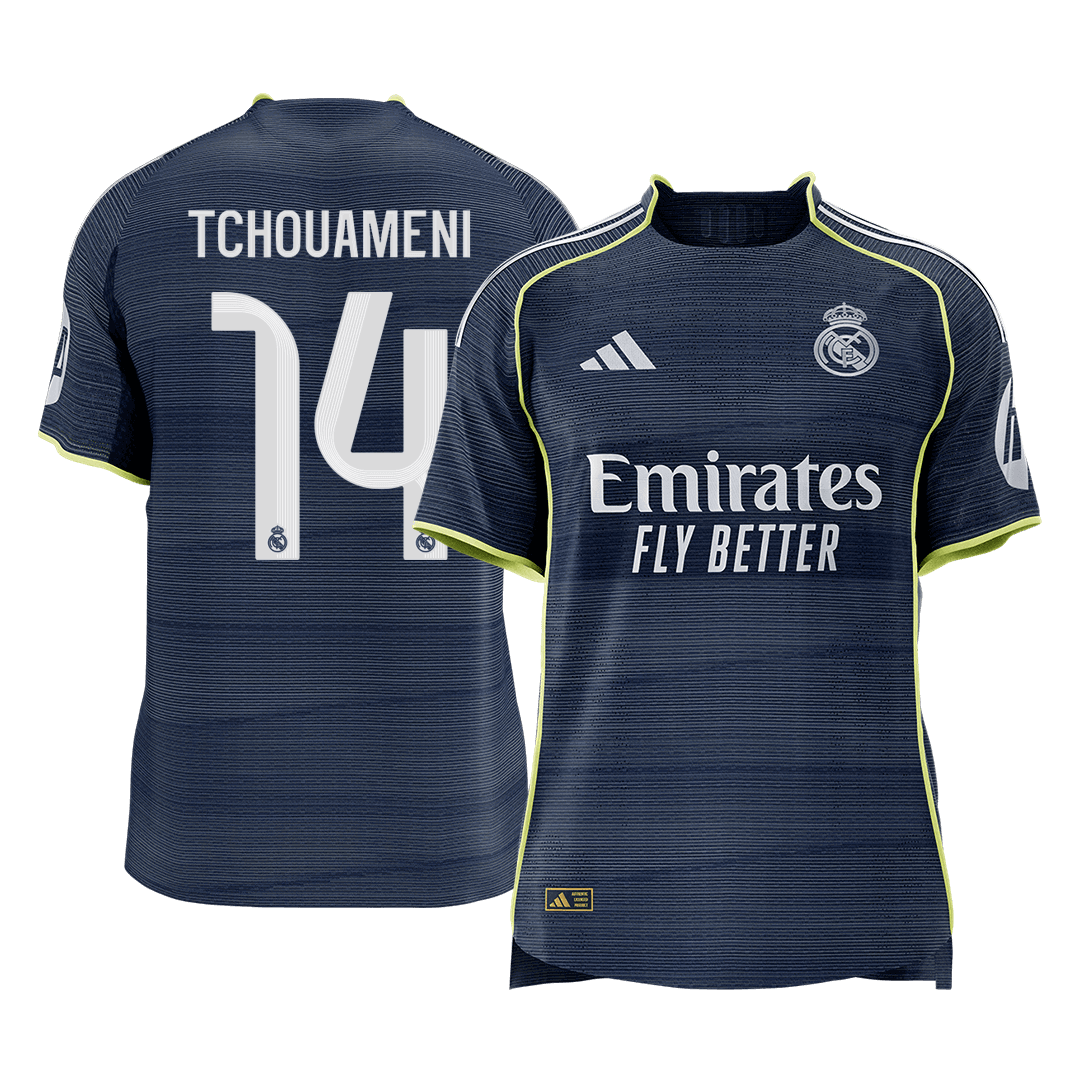 TCHOUAMENI #14 Men's Real Madrid 2025/26 Player Version Away Soccer Jersey - Slim Fit [PREMIUM]
