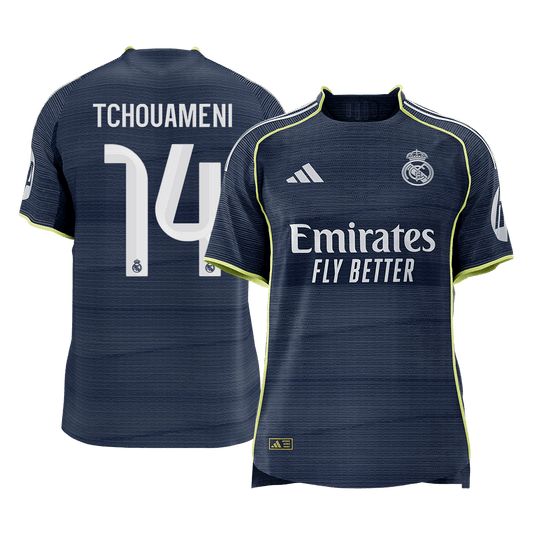 TCHOUAMENI #14 Men's Real Madrid 2025/26 Player Version Away Soccer Jersey - Slim Fit [PREMIUM]
