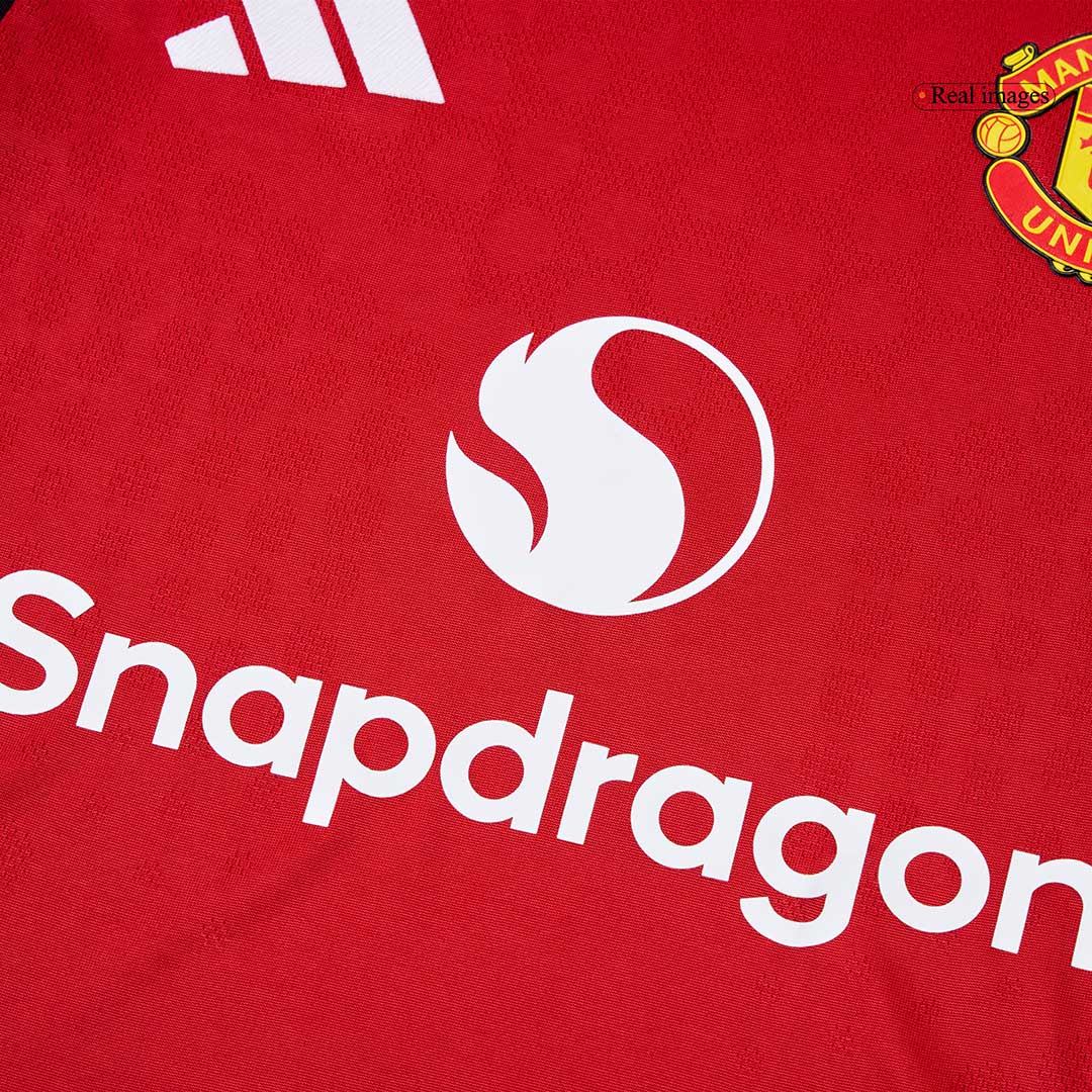 Men's Manchester United 2025/26 Player Version Home Soccer Jersey - Slim Fit
