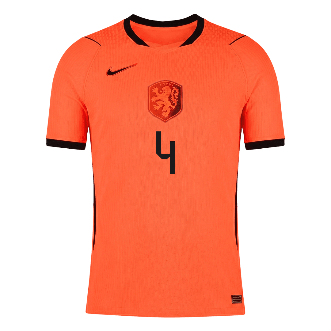 VIRGIL #4 Men's Netherlands World Cup 2026 Player Version Home Soccer Jersey - Slim Fit