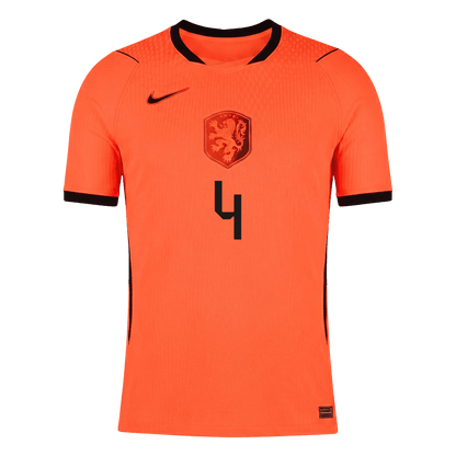 VIRGIL #4 Men's Netherlands World Cup 2026 Player Version Home Soccer Jersey - Slim Fit