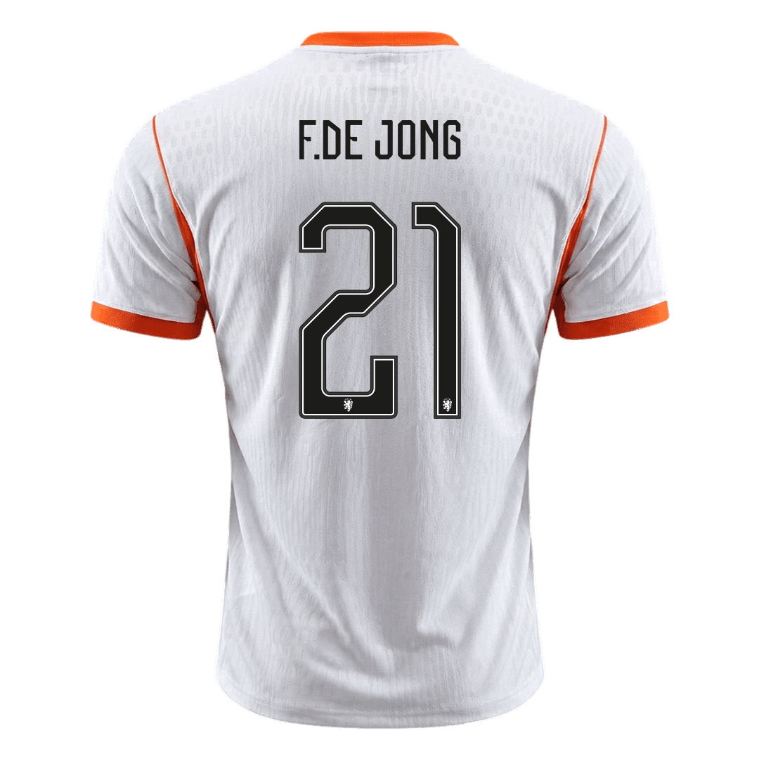 F.DE JONG #21 Men's Netherlands World Cup 2026 Player Version Away Soccer Jersey - Slim Fit