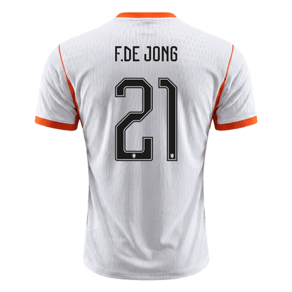 F.DE JONG #21 Men's Netherlands World Cup 2026 Player Version Away Soccer Jersey - Slim Fit