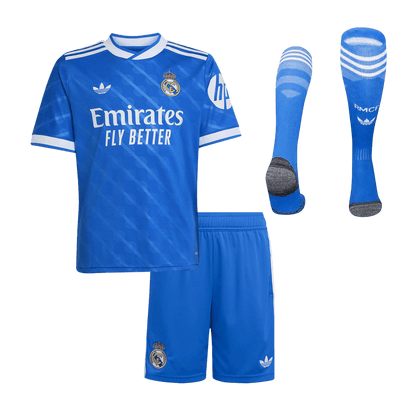 Kid's Real Madrid 2025/26 Third Away Soccer Jersey Full Kit