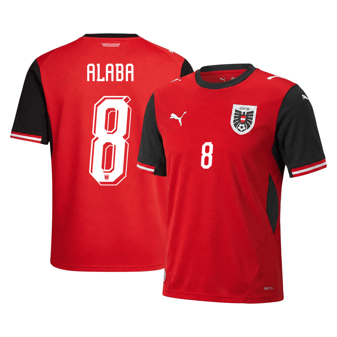 ALABA #8 Men's Austria World Cup 2026 Home Soccer Jersey