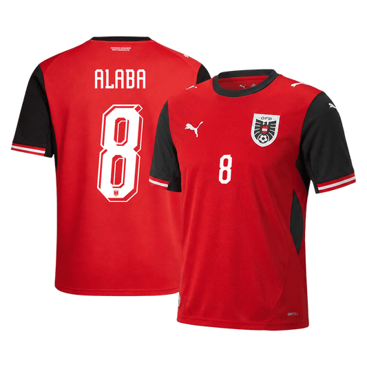 ALABA #8 Men's Austria World Cup 2026 Home Soccer Jersey
