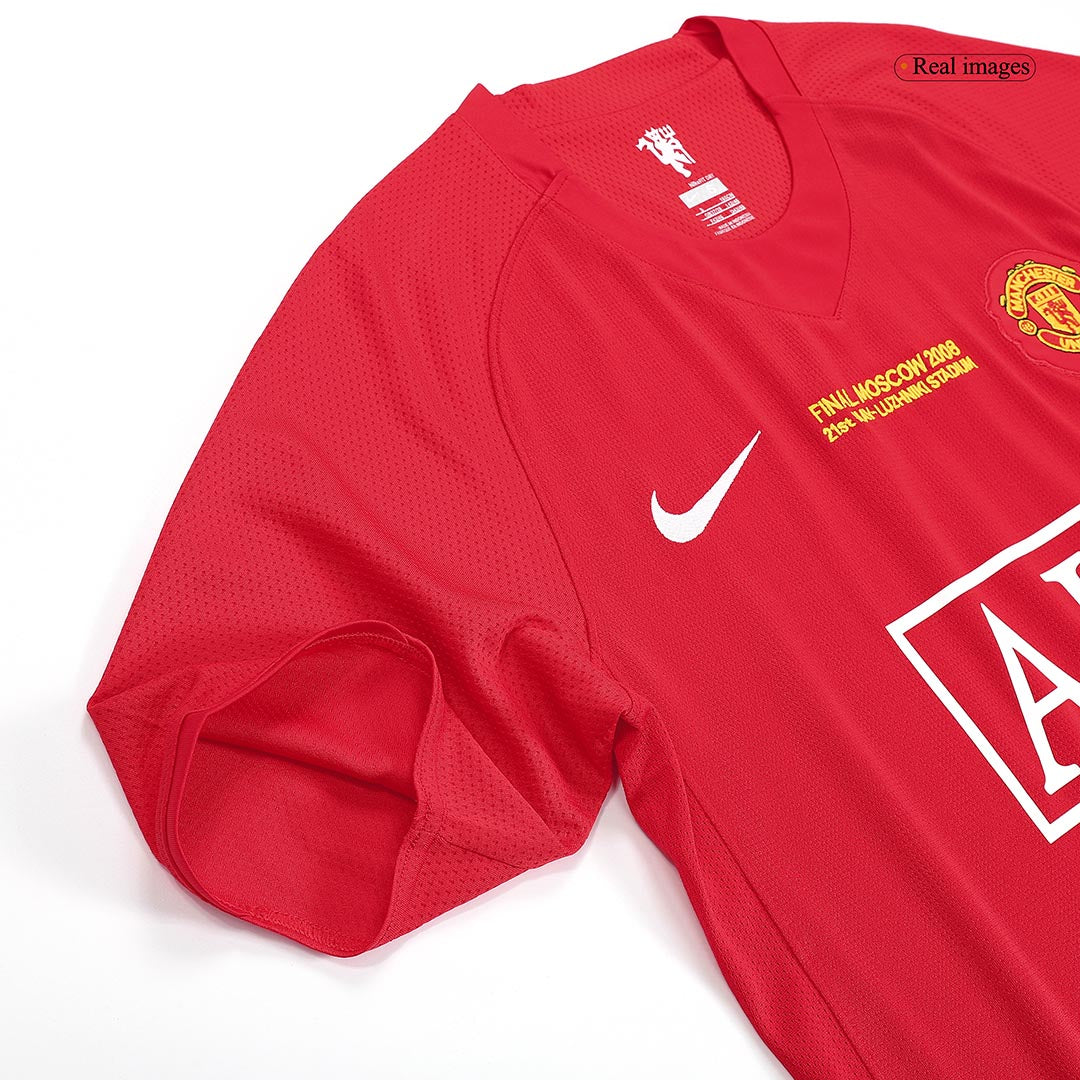 Retro SCHOLES #18 Men's Manchester United UCL Final 2007/08 Home Soccer Jersey