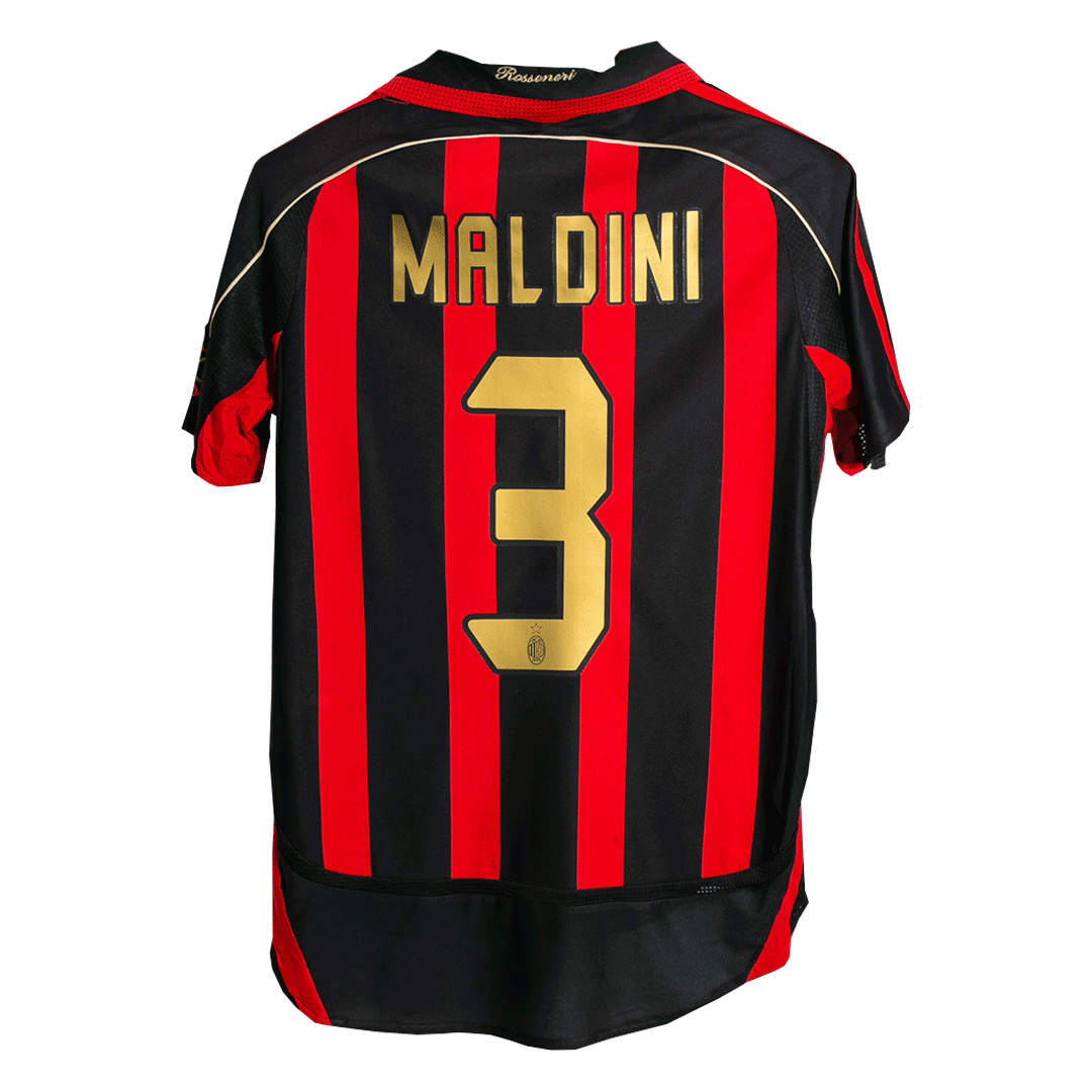 Retro MALDINI #3 Men's AC Milan 2006/07 Home Soccer Jersey