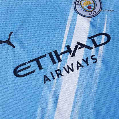 Kid's Manchester City 2025/26 Home Soccer Jersey Full Kit
