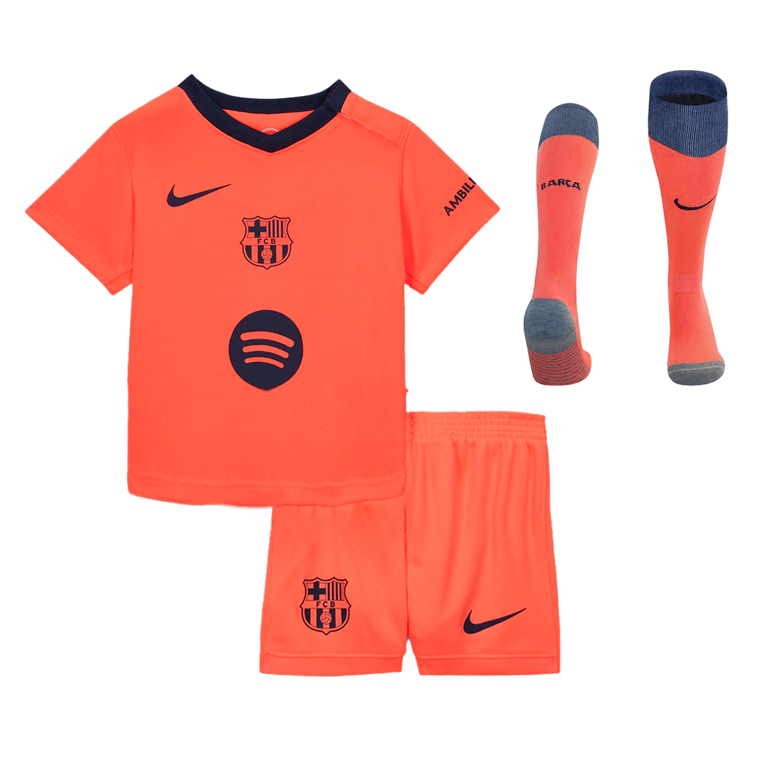 Kid's Barcelona 2025/26 Third Away Soccer Jersey Full Kit
