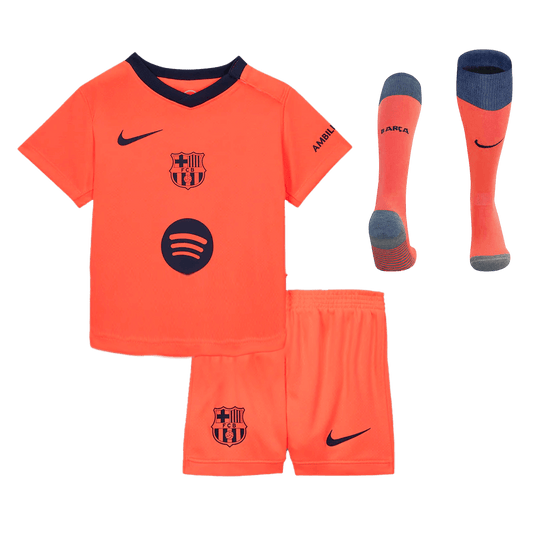 Kid's Barcelona 2025/26 Third Away Soccer Jersey Full Kit