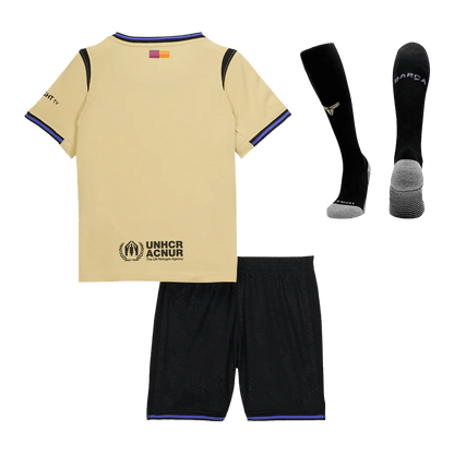 Kid's Barcelona 2025/26 Away Soccer Jersey Full Kit
