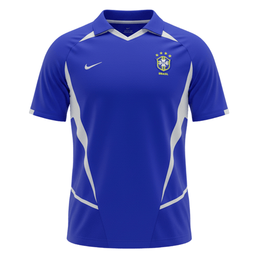 Retro Men's Brazil 2002 Away Soccer Jersey